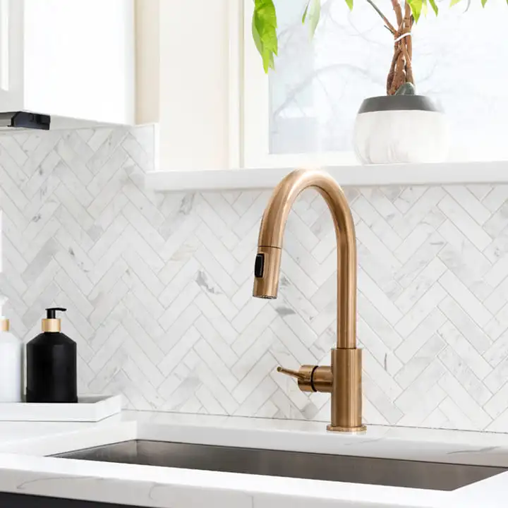 Bright kitchen backsplash tile work